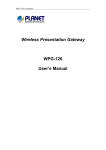 User Manual for WPG-120 - PLANET Technology Corporation.