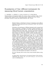 Examination of four different instruments for measuring blood lactate