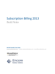 Subscription Billing - GP2013 - Encore Business Solutions Inc.