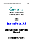 Quartus Forth 2.0.0 - Quartus Handheld Software