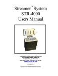 Streamer System STR-4000 Users Manual