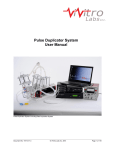 PD-002 Pulse Duplicator User Manual | ViVitro Labs