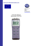 www.pce-industrial-needs.com Instruction Manual Manometer PCE