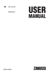 Zanussi ZRA40100WA User Manual