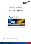 Manual Add-On for BAS V2.40
