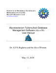 User Manual Dr. GPS Raghava and the MycoTB team May 13, 2010