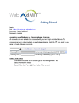 WebAdMIT Getting Started Guide