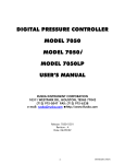 DIGITAL PRESSURE CONTROLLER MODEL 7050 MODEL 7050i