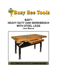 b2971 heavy duty oak workbench with steel legs