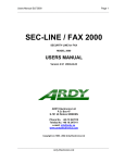 Users Manual - Ardy Electronics Ltd