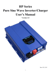 HP Series Pure Sine Wave Inverter/Charger User`s Manual Version