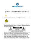 On Point Audio OPA-151SA User Manual