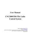 User Manual CNC2000TDb/TDc Lathe Control System