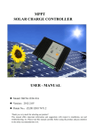 MPPT SOLAR CHARGE CONTROLLER USER