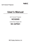 User`s Manual - NEC Display Solutions Europe