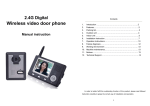 2.4G Digital Wireless video door phone Manual