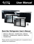 User Manual - Avantco Refrigeration