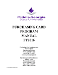 PCard Manual FY16 - Middle Georgia State College