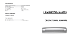 Operational Manual for Paper Monster LMA300/LMA400 Laminator