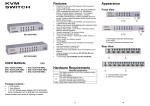 KVM SWITCH Features Hardware Requirements Appearance