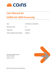 COINS OA 1099 Processing User Guide