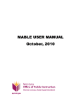 MABLE USER MANUAL October, 2010