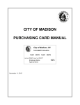 CITY OF MADISON PURCHASING CARD MANUAL