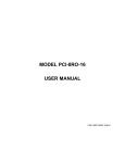 MODEL PCI-IIRO-16 USER MANUAL