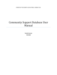 Community Support Database User Manual