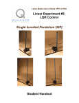 Linear Experiment #5: LQR Control Single Inverted Pendulum (SIP
