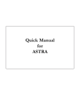 Quick Manual for ASTRA - Renu Electronics Pvt. Ltd.