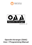 open art-arranger user / programming manual - wersi
