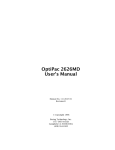 OptiPac 2626MD User`s Manual