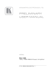 PRELIMINARY USER MANUAL