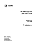 USBdebug 700 User`s Manual Preliminary