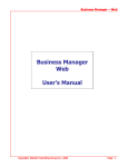 Business Manager Web User`s Manual