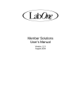 Member Solutions User`s Manual