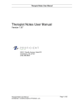 Therapist Notes User Manual - Proficient Health Application Login