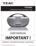 Teac PCD400i User Guide Manual - DVDPlayer