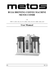 BULK BREWING COFFEE MACHINE METOS COMBI User Manual