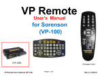 VP Remote User`s Manual for VP-100