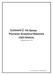 PA Series Precision Analytical Balances USER MANUAL