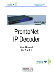 Prodys ProntoNet IP Decoder manual