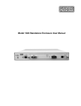 Model 1030 Standalone Enclosure User Manual