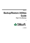 Backup/Restore Utilities Guide