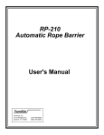 RP-210 Automatic Rope Barrier User`s Manual