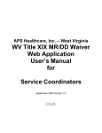 West Virginia I/DD Waiver Web application user`s manual for service