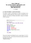 User`s Manual for remote control, automation and monitoring Module