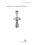 RADAR LEVEL TRANSMITTER USER MANUAL