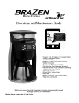 Behmor Brazen Coffee Brewer User`s Manual